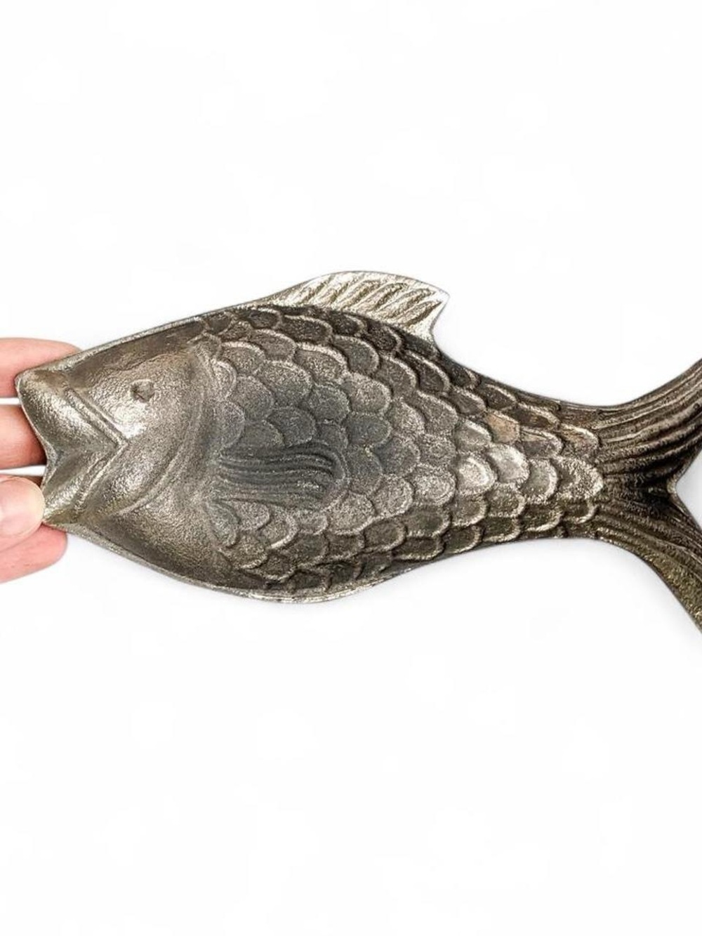 Metal Fish Décor Dish - Silver